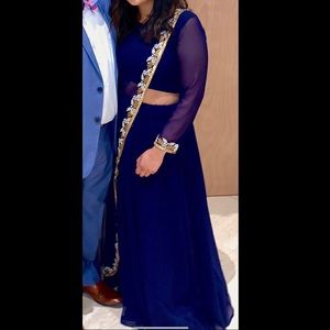 Lehenga w one sided cape